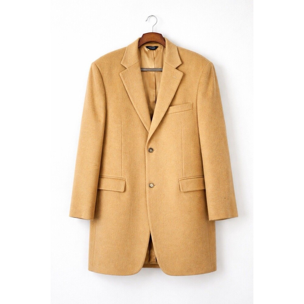 Vintage Luxury Camel Hair Coat Botany 500 Double Breasted Men’s 4P USA
